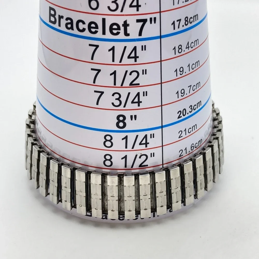 Chrysler Men's Watch 37mm Silver Tone Stretch Band New Battery SMALL 6.25